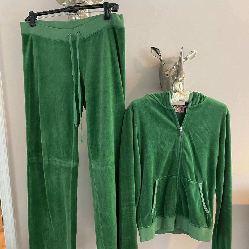 Juicy Couture Green Velour Track Suit